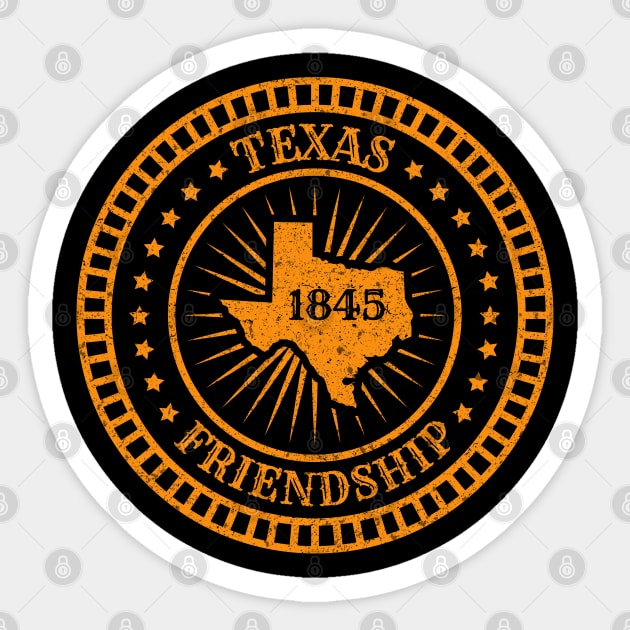 Texas - TX Map Motto Slogan Friendship - Badge I Love Lone Star State Quotes Sticker by Ranggasme